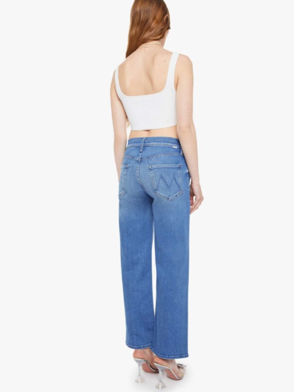 MOTHER The Mid Rise Rambler Zip, Ankle Jeans Piece by Piece Blue Wash - Size 29